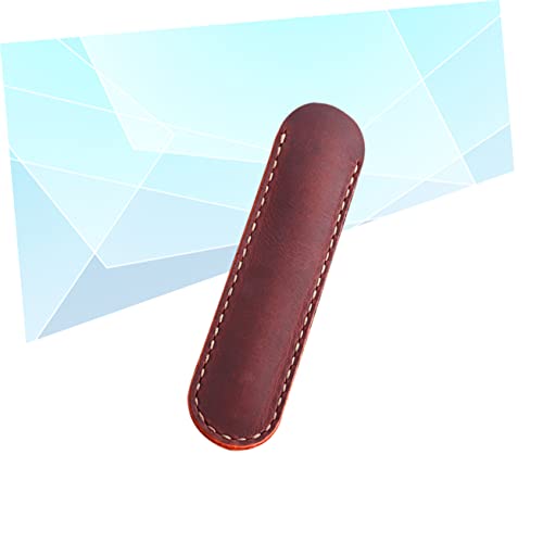 VILLFUL Handgefertigtes Leder Pen Case Stiftschutzhülle Einzeln Weinrot Federmäppchen Schreibgeräte Schutz für Büro Schule von VILLFUL