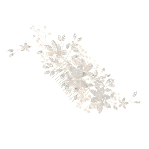 VILLFUL Hochwertiger Braut Haarkamm mit Strassverzierung Handgefertigtes Perlenblatt Design Eleganter Haarschmuck für Hochzeit Komfortabel und Formbeständig für Bräute und Besondere von VILLFUL