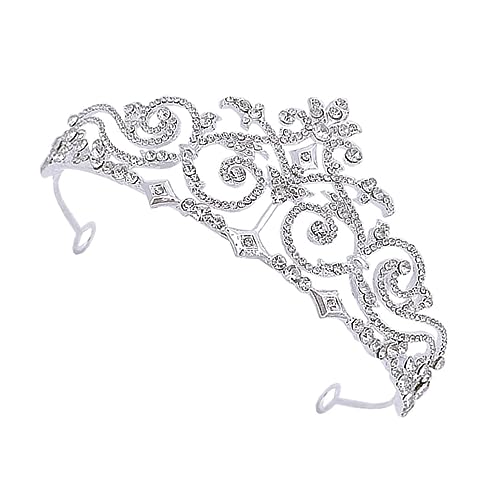 VILLFUL Hochzeits Tiara Damen Strasskrone Leichtes Design Eleganter Haarschmuck Braut Krone für Feier Party Fotoshootings und Festliche Anlässe von VILLFUL