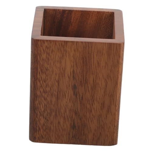 VILLFUL Holz Pinselhalter Schreibtisch Organizer aus Massivem Walnussholz Kompakte Makeup Aufbewahrungsbox mit Elegantem Design Vielseitig für Stifte Pinsel Kosmetik und Bastelutensilien von VILLFUL