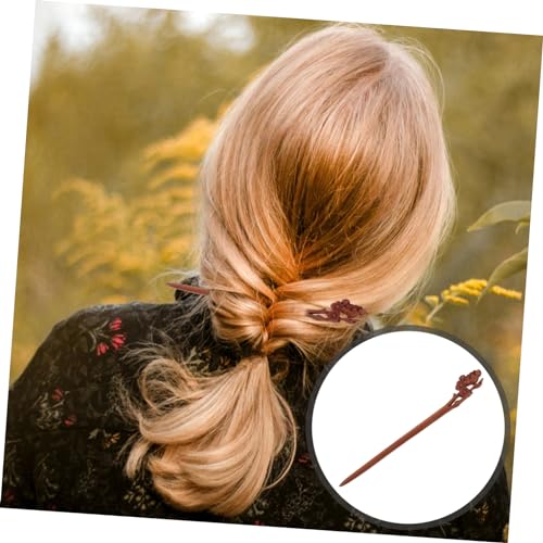 VILLFUL Holzhaarnadel Chinesischer Haarstab Retro Stil Leichtes Haarstäbchen für Dutt Styling Glatte Oberfläche Langlebig Klassisches Design Geeignet für Damen und Haarschmuck von VILLFUL