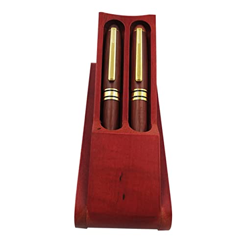 VILLFUL Kasten Federmäppchen-Set aus Mahagoni Storage boxes aufbwahrungs-Box Box set Vintage Unterschriftenstift geschäftliche Füllfederhalter Unterschrift Stiftetui hölzern rot von VILLFUL