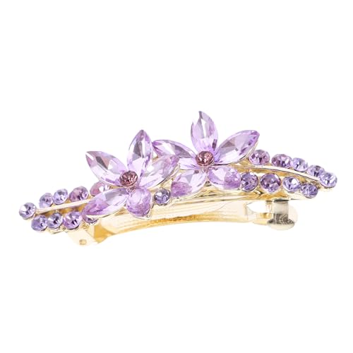 VILLFUL Kleine Haarklammer mit Strassblume Dekorativer Metall haarclip Stabiler Friseurschmuck für Damen und Mädchen Modischer Frühling haar accessoire Schonend und Sicher im Gebrauch von VILLFUL