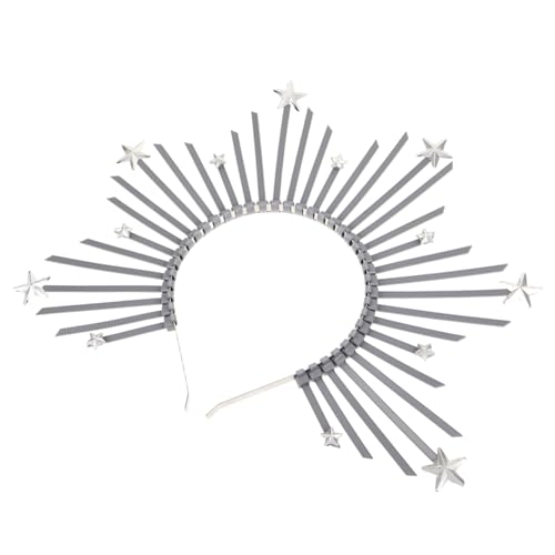 VILLFUL Kronen Stirnband Geburtstags Königin Stirnband Damen Braut Stern Kopfbedeckung Haarbänder Für Damen Haar Kopfbedeckung Hochzeit Glänzendes Stern von VILLFUL