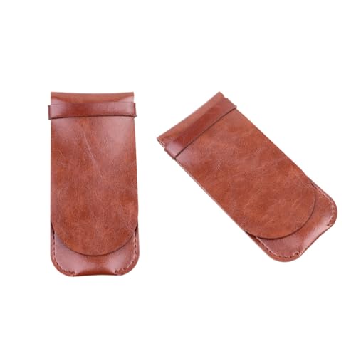 VILLFUL Leder Stifteetui Vintage Kaffee Farbe Handgefertigte Stiftetasche für Füllfederhalter Robustes Federmäppchen zum Schutz und Aufbewahrung von Schreibgeräten für Schule Büro Alltag von VILLFUL