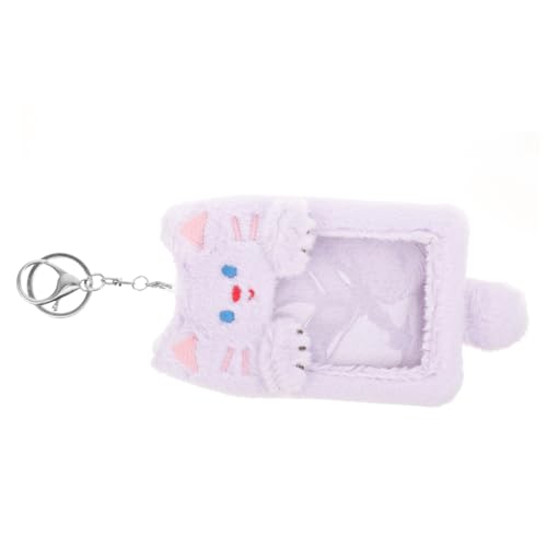 VILLFUL Plüsch-kartenhalter Ausweishalter Kartenetui Mit Schlüsselanhänger Sichtbarer Kartenhülle Für Kreditkarten Buskarten Büroausweise Plüsch-aufbewahrungsetui von VILLFUL