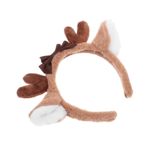 VILLFUL Niedliches Plüsch Haarband mit Hirschohren Dekoratives Cosplay Accessoire Bequemes Langlebiges Stirnband für Kostümpartys Karneval Weihnachten und Fasching von VILLFUL