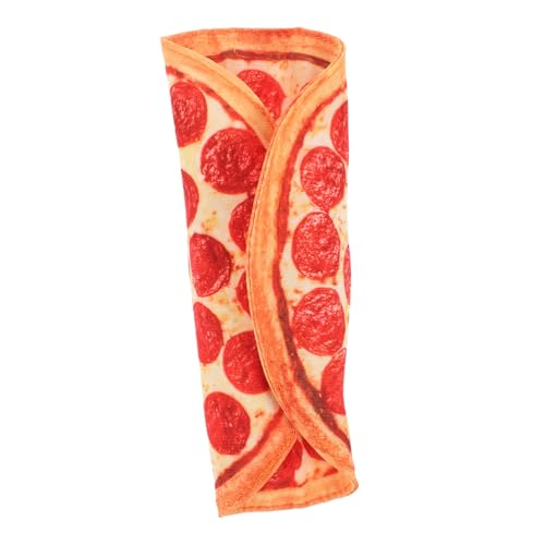 VILLFUL Rollstifttasche Aus Canvas Runder Stifthalter Mit Pizza-Muster Aufrollbare Stifttasche Als Federmäppchen Organizer Für Bleistifte Marker Und Zeichenstifte von VILLFUL