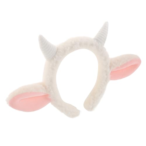 VILLFUL Plüsch Lammohren Haarreif Kuscheliges Stirnband Tierohren Kopfbedeckung Damen Festival Cosplay Party Accessoire Weiß von VILLFUL