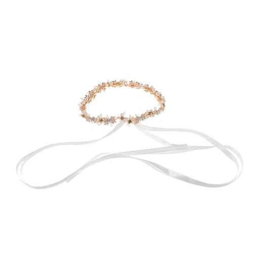 VILLFUL Rhinestone Bridal Headband Goldfarbenes Handgefertigtes Schmuck-haarband mit Funkelnden Kristallen Leichtes Komfortables Braut-accessoire für Hochzeit und Zeremonie von VILLFUL