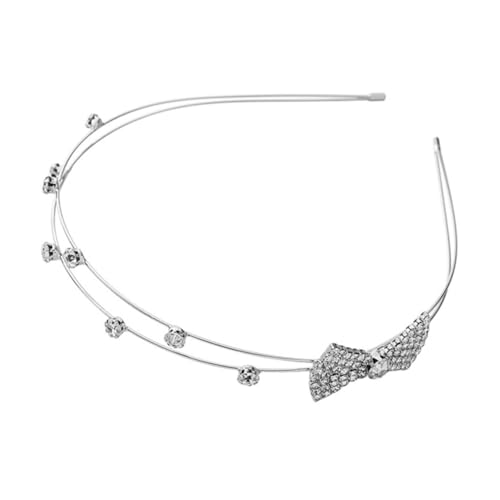 VILLFUL Rhinestone Haarschmuck Kopfband mit Schleife Süßes Haargummi für Damen Rutschfester Haarreif für Hochzeit Party Geburtstag und Festliche Anlässe von VILLFUL