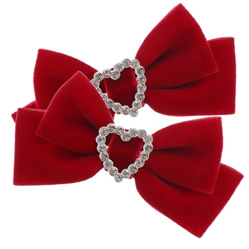 VILLFUL Rote Samt bow haarspangen für Mädchen Rutschfeste Haarklammern mit Schleifen design Modische Haaraccessoires für Alltag Festliche Anlässe und Party dekoration von VILLFUL