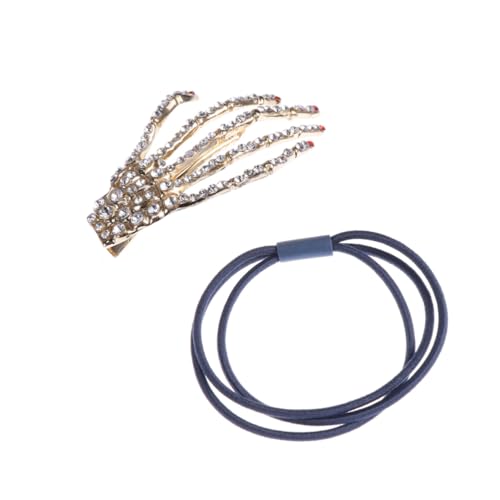 VILLFUL Roter Skeleton Haarclip mit Skelett Hand Design Modische Krallen Haarklammer für Frauen und Mädchen Auffälliges Gothic Haarschmuck Accessoire Geeignet für Alltag und Party von VILLFUL