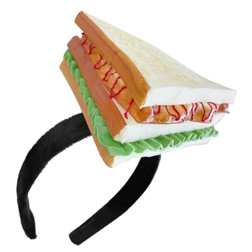 VILLFUL Sandwich Haarreif Lebensmittel Design Leichtes Hautfreundliches Stirnband für Party Kostüm Festlicher Haarschmuck mit Rutschfestem Sitz für Fotos und Rollenspiele von VILLFUL