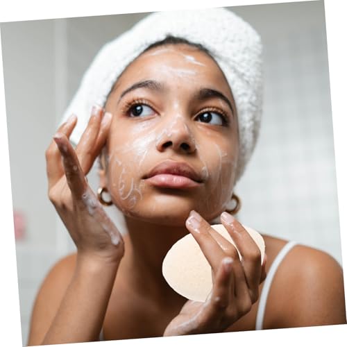 VILLFUL Sanfter Halbkreisförmiger Gesichtsreinigungsschwamm aus Konjak für Tägliche Make up Entfernung Porentiefe Reinigung Geeignet für Damen und Herren Weiß von VILLFUL