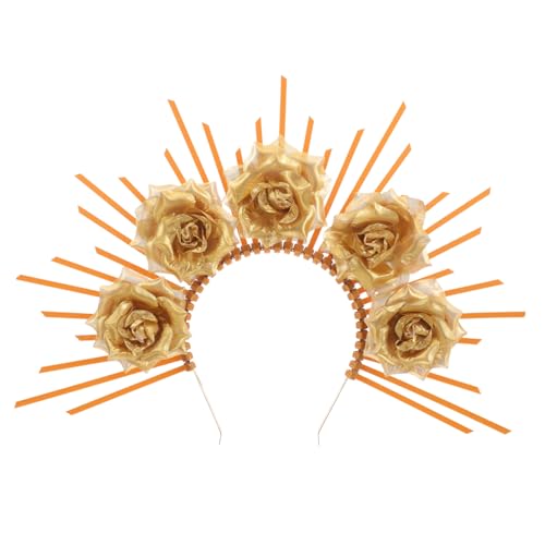 VILLFUL Stirnband Haarband Spitze Lady Cosplay Weiblicher Kopfschmuck Niedliche Sonnengöttin Kopfbedeckung Trendy Tiara Gast Große Accessoires Für Göttin Elastisches Göttinnen Stirnband von VILLFUL