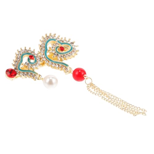 VILLFUL Temperamentvoller Haarschmuck Damen Antiker Chinesischer Wolken Quasten Haarclip Funkelnde Strass Dekoration Vielseitiger Seitenclip für Hochzeit Party Cosplay und Alltagsfrisuren von VILLFUL