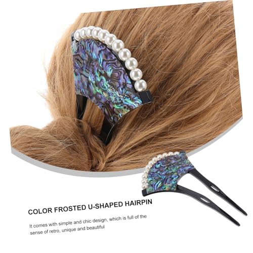 VILLFUL U förmige Haargabel aus Acryl mit Muschel design Französischer Vintage Haarstab Retro Haarnadel für Damen und Mädchen Robustes Haaraccessoire für Elegante Hochsteckfrisuren von VILLFUL