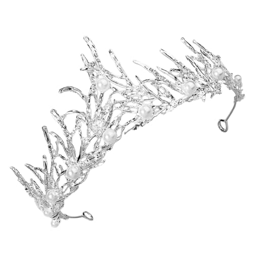 VILLFUL Vintage Barock Braut Haarkrone Silber Haarschmuck Damen Hochzeit Tiara für Braut Party Geburtstag Jubiläum von VILLFUL