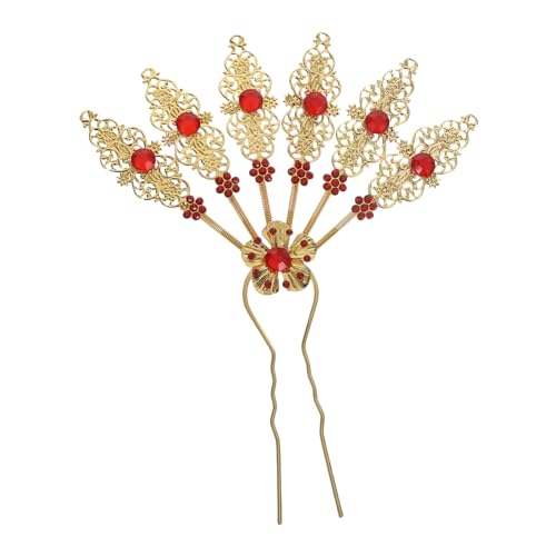 VILLFUL Vintage Haarnadel Goldene Strasssteine Haarschmuck Leichtes Design Traditioneller Stil für Braut Frisuren und Alltag Damen Mädchen von VILLFUL