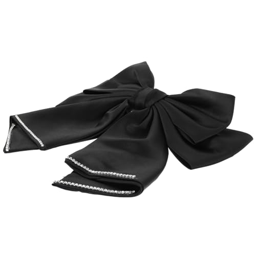 VILLFUL Vintage Samt Schleifen Haarspange Mädchen Haarschmuck mit Federclip Rutschfeste Haarklammer für Alltag und Kostüm Geeignet Eleganter Schwarzer Haarschleifen accessoire von VILLFUL