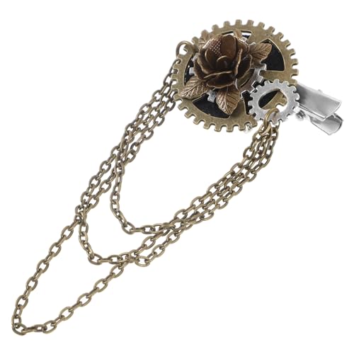 VILLFUL Vintage Steampunk Haarklammer aus Metall Filigraner Punk Uhrwerk Haarclip Leichte Brosche für Damen Vielseitiges Accessoire für Partys Hochzeiten und Themenanlässe von VILLFUL