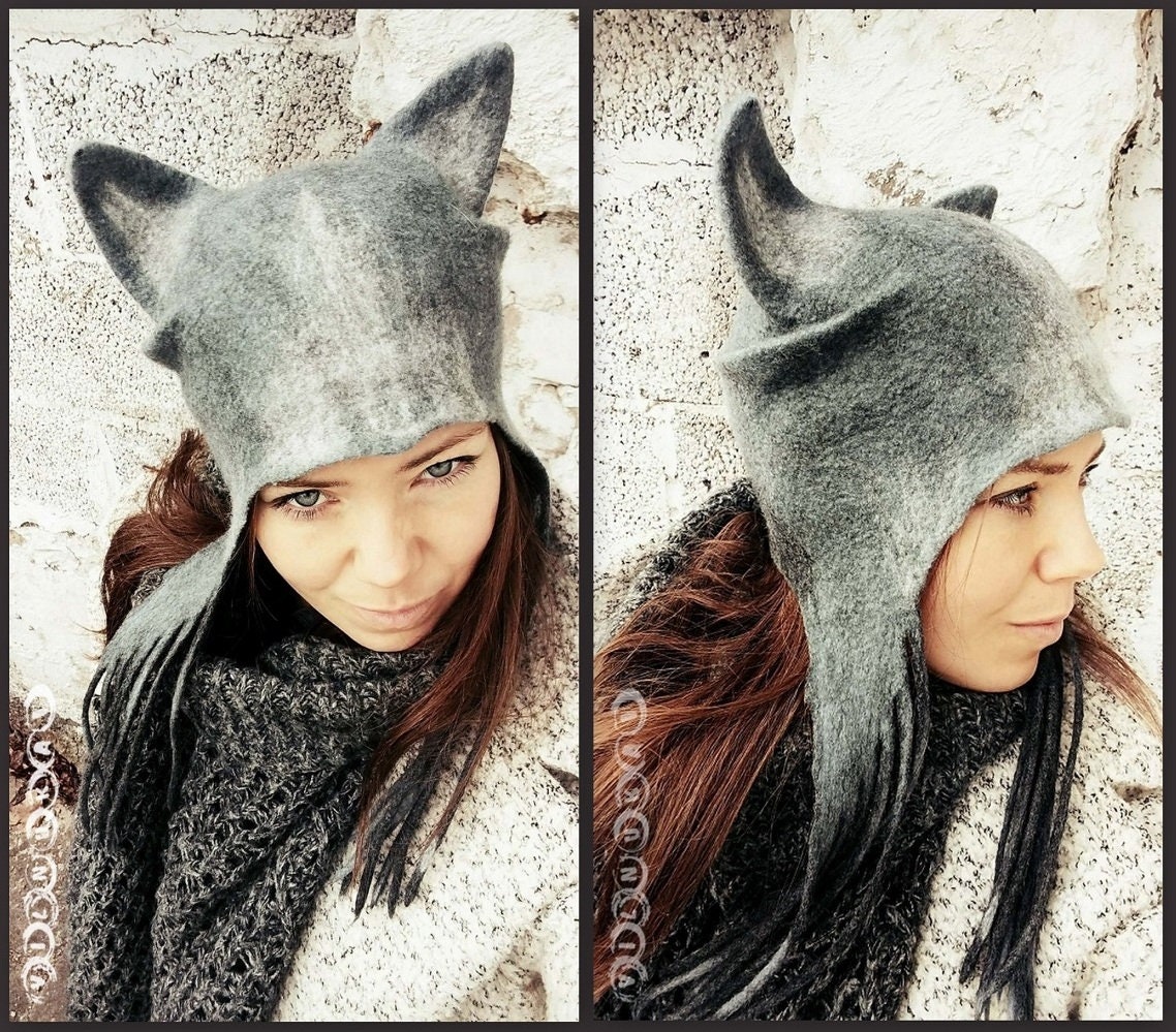 Gefilzter Katzenhut Aus Merinowolle , Made To Order von VILNUKAI