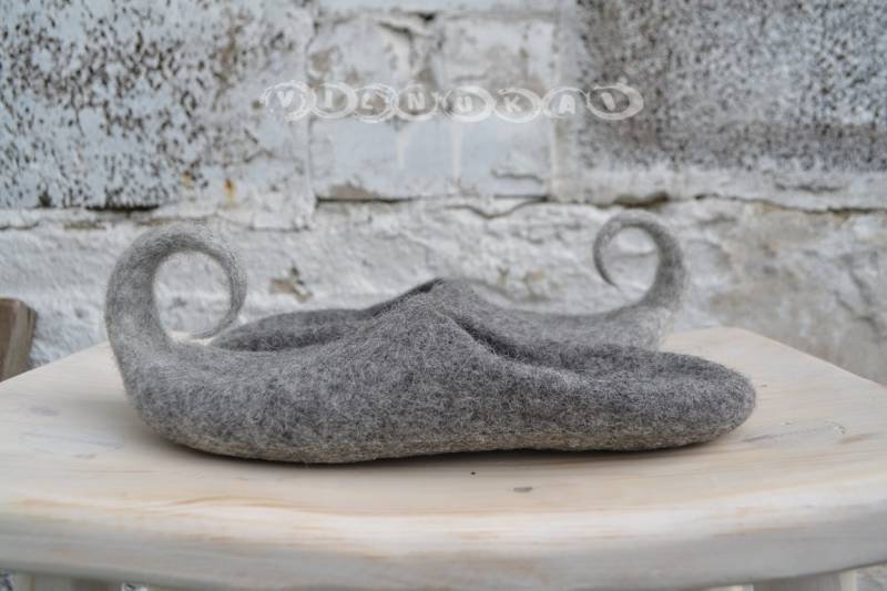 Wolle Gefilzte Hausschuhe Naturwolle, Handgemachte Eco-Umweltsohlen Naturlatex von VILNUKAI