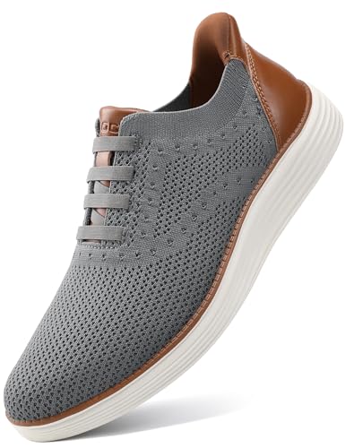 VILOCY Herren-Sneaker, freihändig, lässig, knöchellos, Wanderschuhe, modische Sneaker, Tennis, Business, Oxfords, GRAU, 46 EU von VILOCY