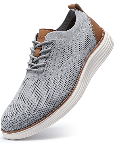 VILOCY Oxfords Herren-Sneaker aus Netzstoff, für Business-Freizeitschuhe, Hellgrau, 46.5 EU von VILOCY