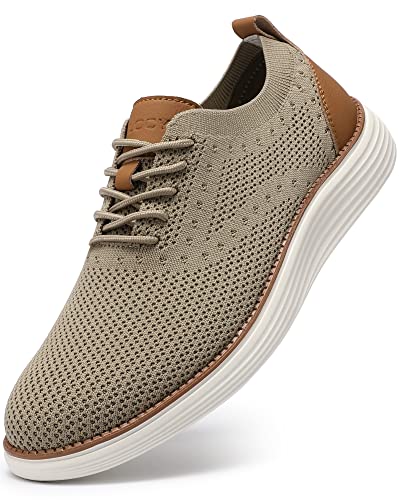 VILOCY Oxfords Herren-Sneaker aus Netzstoff, für Business-Freizeitschuhe, Khaki, 43 EU von VILOCY