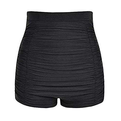 VILOREE Damen hohe Taille Bikini Unterteil Badehose Tankinihose Hotpants Bauch Weg Schwarz 2XL von VILOREE