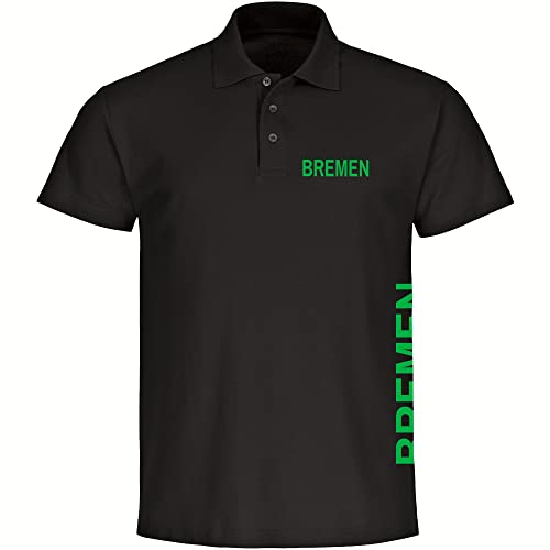 VIMAVERTRIEB® Herren Poloshirt Bremen - Brust & Seite - Druck: grün - Männer Polo Shirt Fußball Fanartikel Fanshop - Größe: 3XL schwarz von VIMAVERTRIEB