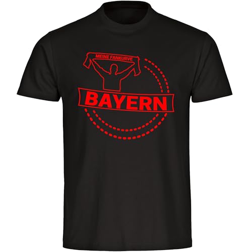 VIMAVERTRIEB® Herren T-Shirt Bayern - Meine Fankurve - Druck: rot - Männer Shirt Fußball Fanartikel Fanshop - Größe: XXL schwarz von VIMAVERTRIEB