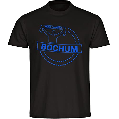 VIMAVERTRIEB® Herren T-Shirt Bochum - Meine Fankurve - Druck: blau - Männer Shirt Fußball Fanartikel Fanshop - Größe: 4XL schwarz von VIMAVERTRIEB