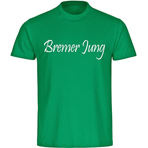 VIMAVERTRIEB® Herren T-Shirt Bremen - Bremer Jung - Druck: weiß - Männer Shirt Fußball Fanartikel Fanshop - Größe: M grün von VIMAVERTRIEB