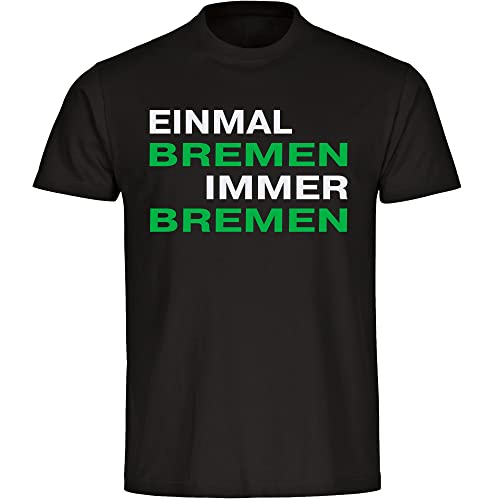 VIMAVERTRIEB® Herren T-Shirt Bremen - Einmal Immer - Druck: grün/weiß - Männer Shirt Fußball Fanartikel Fanshop - Größe: XL schwarz von VIMAVERTRIEB