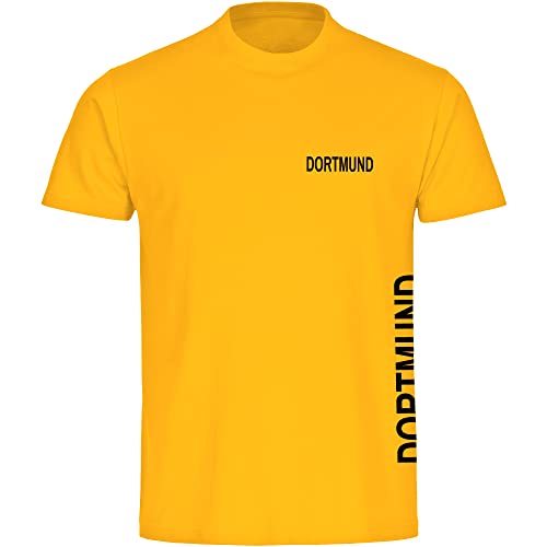 VIMAVERTRIEB® Herren T-Shirt Dortmund - Brust & Seite - Druck: schwarz - Männer Shirt Fußball Fanartikel Fanshop - Größe: 3XL gelb von VIMAVERTRIEB