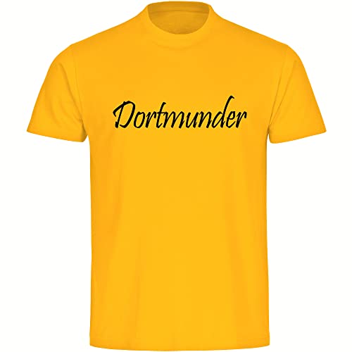 VIMAVERTRIEB® Herren T-Shirt Dortmund - Dortmunder - Druck: schwarz - Männer Shirt Fußball Fanartikel Fanshop - Größe: XL gelb von VIMAVERTRIEB