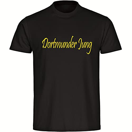 VIMAVERTRIEB® Herren T-Shirt Dortmund - Dortmunder Jung - Druck: gelb - Männer Shirt Fußball Fanartikel Fanshop - Größe: 5XL schwarz von VIMAVERTRIEB