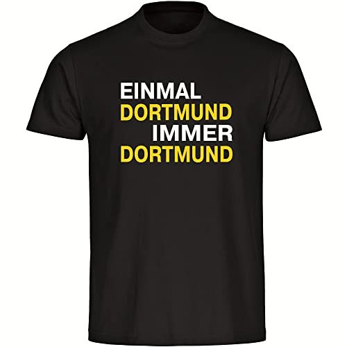 VIMAVERTRIEB® Herren T-Shirt Dortmund - Einmal Immer - Druck: gelb/weiß - Männer Shirt Fußball Fanartikel Fanshop - Größe: 3XL schwarz von VIMAVERTRIEB