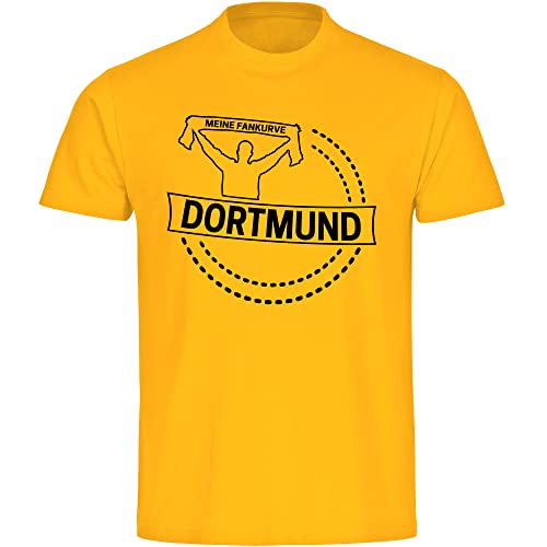 VIMAVERTRIEB® Herren T-Shirt Dortmund - Meine Fankurve - Druck: schwarz - Männer Shirt Fußball Fanartikel Fanshop - Größe: S gelb von VIMAVERTRIEB