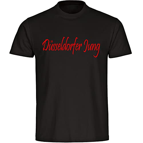 VIMAVERTRIEB® Herren T-Shirt Düsseldorf - Düsseldorfer Jung - Druck: rot - Männer Shirt Fußball Fanartikel Fanshop - Größe: XXL schwarz von VIMAVERTRIEB