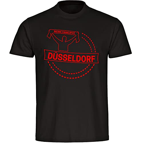 VIMAVERTRIEB® Herren T-Shirt Düsseldorf - Meine Fankurve - Druck: rot - Männer Shirt Fußball Fanartikel Fanshop - Größe: XL schwarz von VIMAVERTRIEB