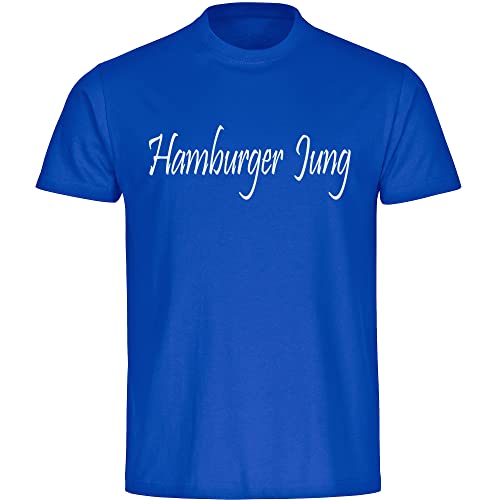 VIMAVERTRIEB® Herren T-Shirt Hamburg - Hamburger Jung - Druck: weiß - Männer Shirt Fußball Fanartikel Fanshop - Größe: 5XL blau von VIMAVERTRIEB