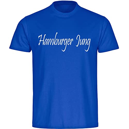 VIMAVERTRIEB® Herren T-Shirt Hamburg - Hamburger Jung - Druck: weiß - Männer Shirt Fußball Fanartikel Fanshop - Größe: XL blau von VIMAVERTRIEB