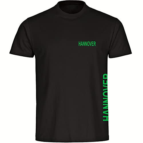 VIMAVERTRIEB® Herren T-Shirt Hannover - Brust & Seite - Druck: grün - Männer Shirt Fußball Fanartikel Fanshop - Größe: 3XL schwarz von VIMAVERTRIEB