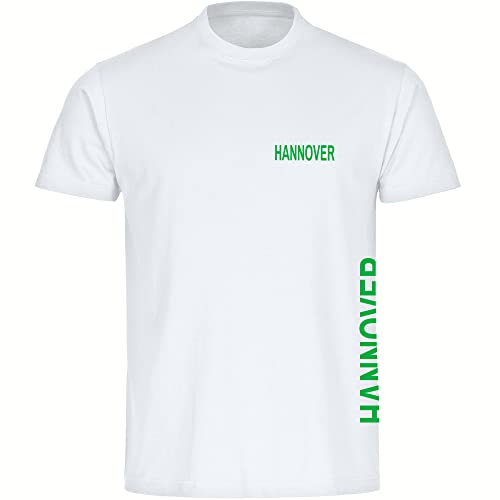 VIMAVERTRIEB® Herren T-Shirt Hannover - Brust & Seite - Druck: grün - Männer Shirt Fußball Fanartikel Fanshop - Größe: XXL weiß von VIMAVERTRIEB