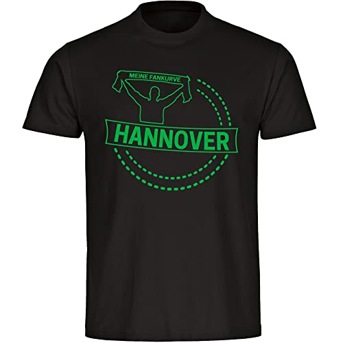 VIMAVERTRIEB® Herren T-Shirt Hannover - Meine Fankurve - Druck: grün - Männer Shirt Fußball Fanartikel Fanshop - Größe: 4XL schwarz von VIMAVERTRIEB