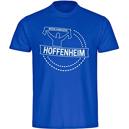 VIMAVERTRIEB® Herren T-Shirt Hoffenheim - Meine Fankurve - Druck: weiß - Männer Shirt Fußball Fanartikel Fanshop - Größe: XL blau von VIMAVERTRIEB